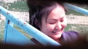 Hairy amateur pissing outdoors