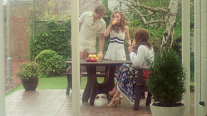 Kissing each other outdoors