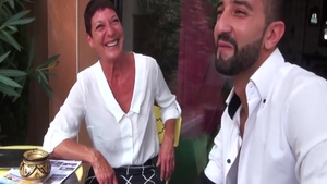 Together with short haired super hot french mature