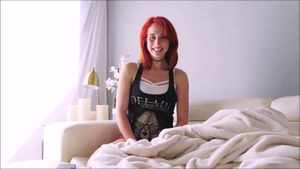 Masturbating with redhead