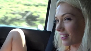 Beautiful supermodel Sky Pierce sucks dick and fucks in car