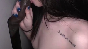 Licks black cock & throat fucking