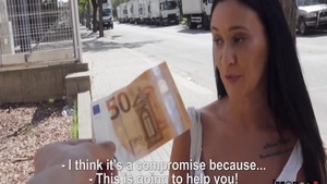 Babe Gina Ferocious reverse cowgirl outdoors