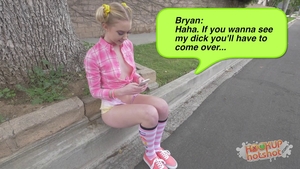 Pigtailed teen chick Chloe Couture fingering deepthroat