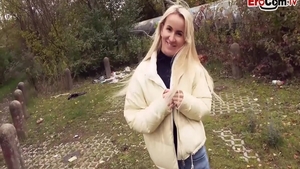 Real fucking in company with skinny deutsch blonde