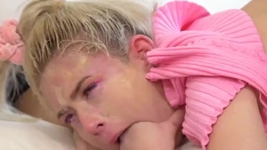 Small tits and vulgar Jessie Saint face fuck