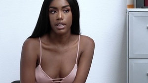 Ebony brunette interracial sex at the castings HD