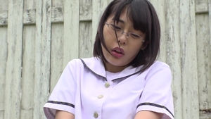 Asian female sucks dick and fucks solo