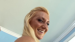 Wild blonde babe cumshot in HD