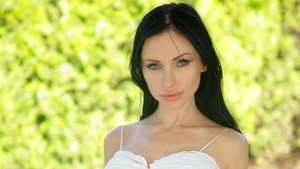 Handjob scene with long legged romantic Sasha Rose