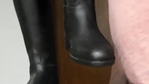 Kinky wearing boots foot fetish