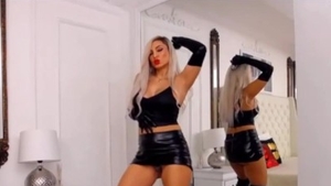 Naked female wearing skirt fetish teasing