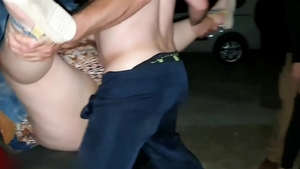 Big butt hotwife reality blowjob cum outdoors