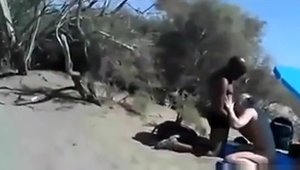 Amateur voyeur interracial pounding outdoors