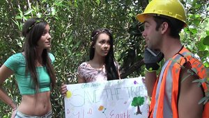 BFFs - Slut threesome outdoors