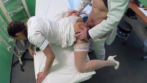 Fake Hub - Fingering in office among nurse in uniform