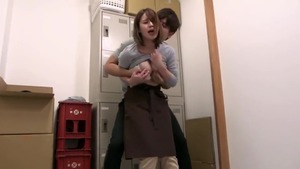 Big tits japanese employee goes in for hard pounding  